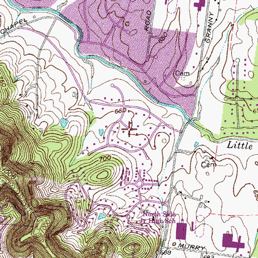 Topographic Map of Belle Rive, TN