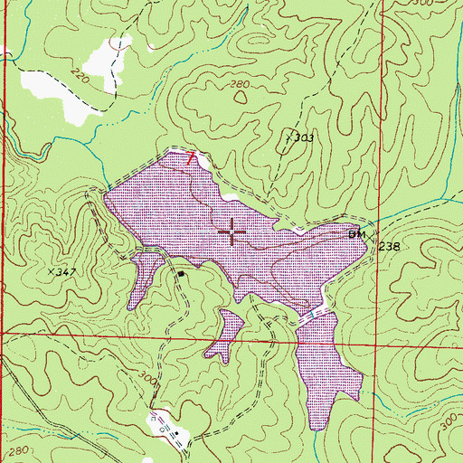 Topographic Map of P M Johnston Lake Number One, AL