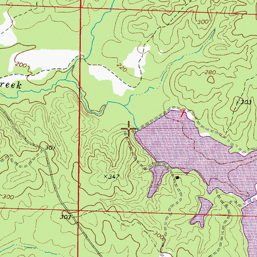 Topographic Map of P M Johnston Dam Number One, AL