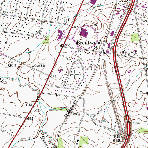 Topographic Map of Country Club Estates, TN