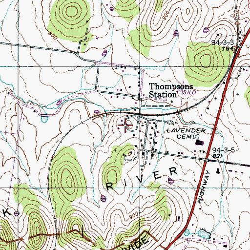 Topographic Map of Country Haven Estates, TN