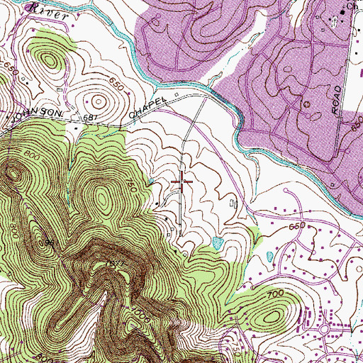 Topographic Map of Dekemont Downs, TN