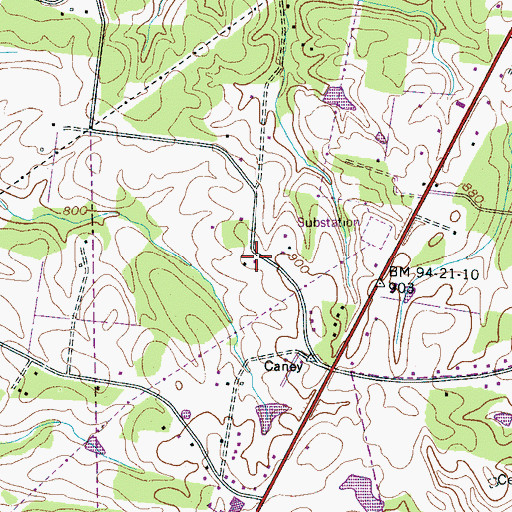 Topographic Map of Fairview Heights, TN