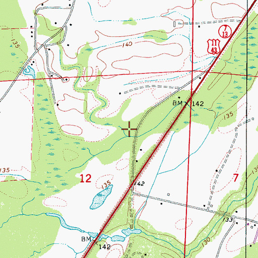 Topographic Map of Russell Lee Lake Dam, AL