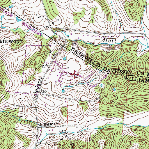 Topographic Map of In-A-Vale-Estates, TN