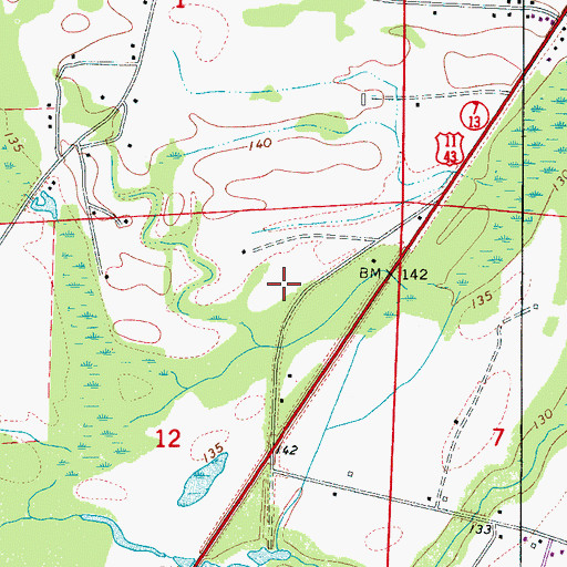 Topographic Map of Russell Lee Lake, AL