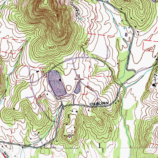 Topographic Map of Lake Colonial Estates, TN