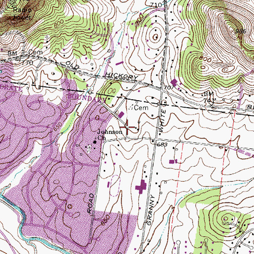 Topographic Map of Land Mark, TN