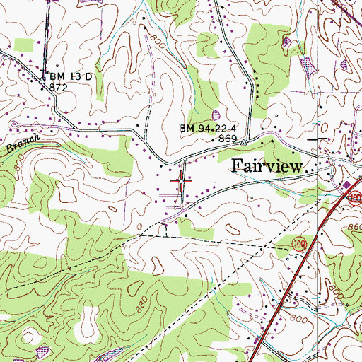 Topographic Map of Loriland, TN