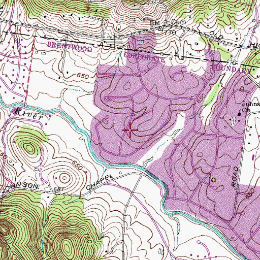 Topographic Map of River Oak Estates, TN