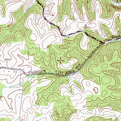 Topographic Map of Rolling Acres, TN