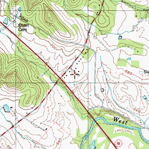 Topographic Map of Settlers Point, TN