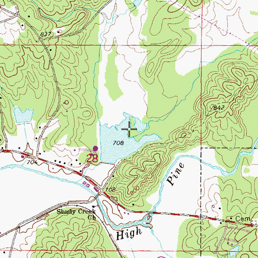 Topographic Map of Roanoke City Lake, AL