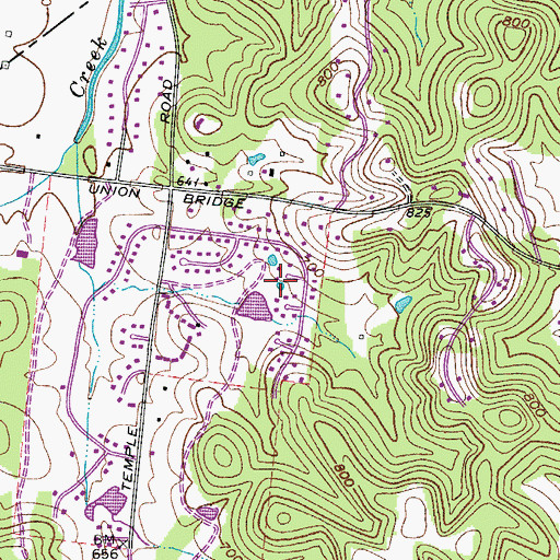 Topographic Map of Temple Hills Country Club Estates, TN
