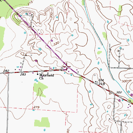 Topographic Map of Forks of the River, TN