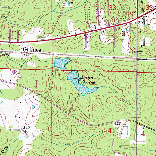 Topographic Map of Lake Grace Dam, AL
