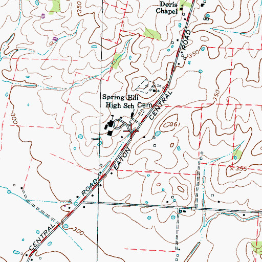 Topographic Map of Spring Hill, TN