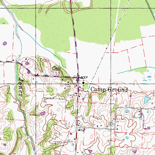 Topographic Map of Camp Ground, TN