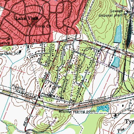 Topographic Map of Austin Farm, TN