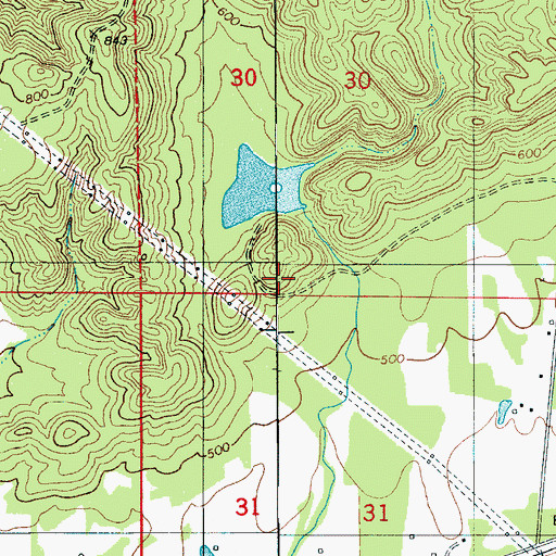 Topographic Map of Joiner Lake, AL