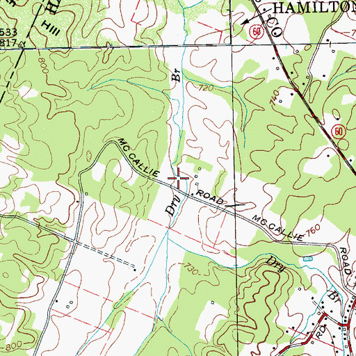 Topographic Map of Bare Branch, TN