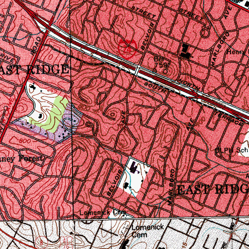 Topographic Map of Brookfield, TN