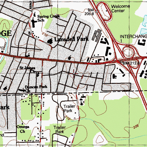 Topographic Map of Castle Park, TN