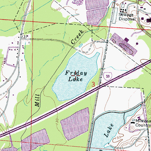 Topographic Map of Sewage Lagoon South, AL