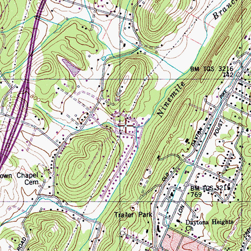 Topographic Map of Cross Creek, TN