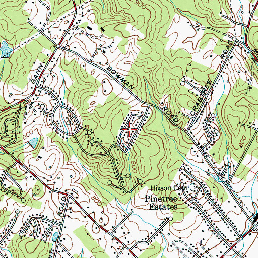 Topographic Map of Cross Timbers, TN