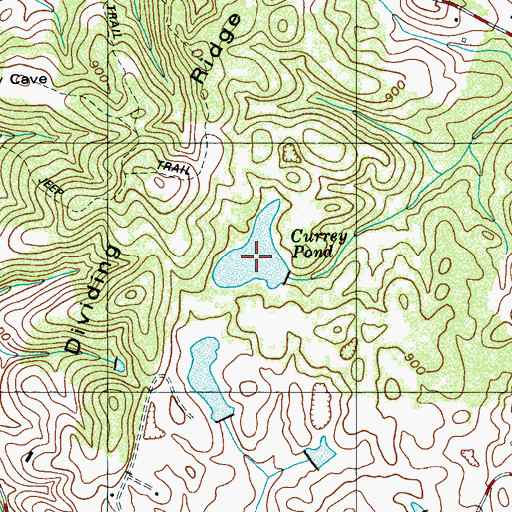 Topographic Map of Currey Pond, TN