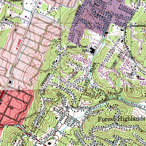 Topographic Map of Daytona Hills, TN