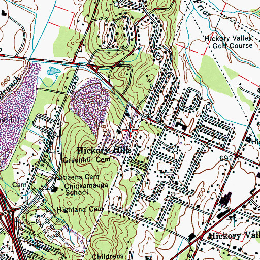 Topographic Map of Edgemont Forest, TN