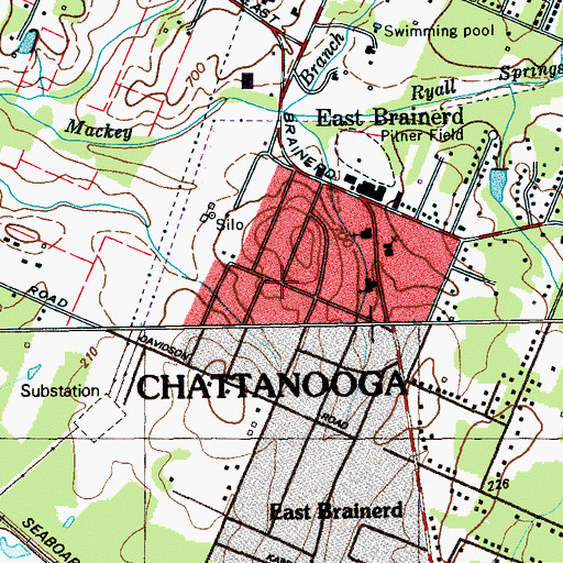 Topographic Map of Engleton Heights, TN