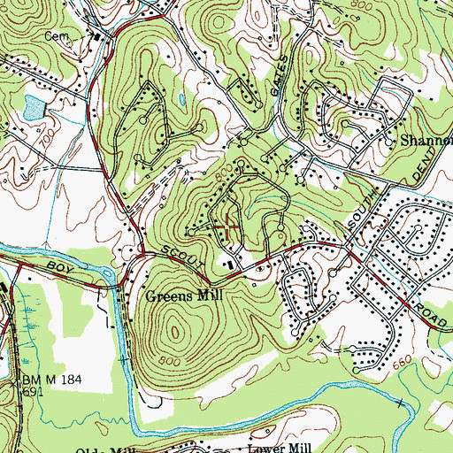 Topographic Map of Farrington Forest, TN