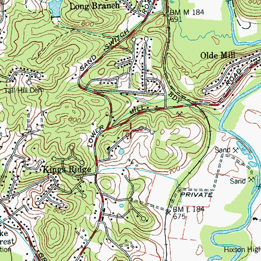 Topographic Map of Forest Meade, TN