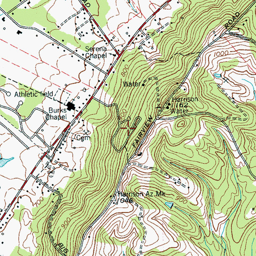 Topographic Map of Gold Point Estates, TN