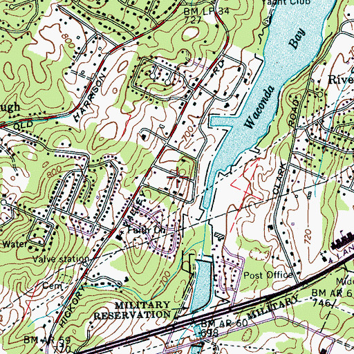 Topographic Map of Harbour Woods, TN