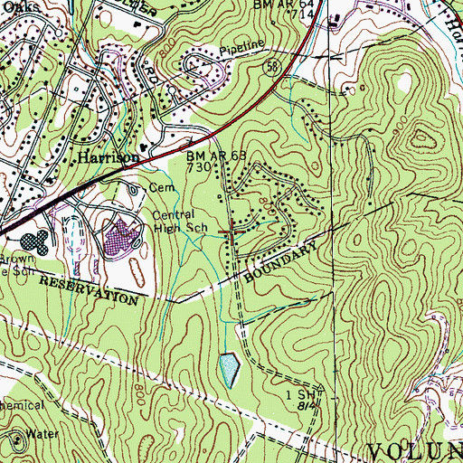 Topographic Map of Heritage Hills, TN