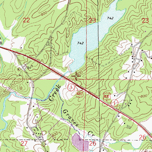 Topographic Map of High Pine Creek Watershed Dam Number 2, AL