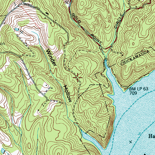 Topographic Map of Hidden Harbor, TN