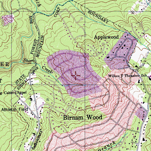 Topographic Map of Hiddenbrook, TN