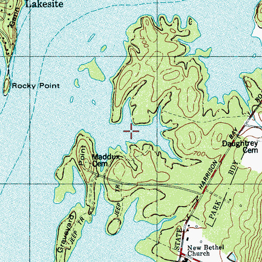 Topographic Map of Hide Out Slough, TN