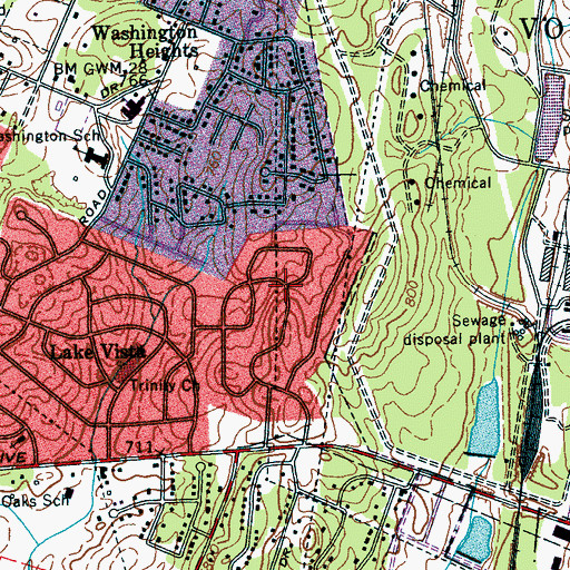 Topographic Map of Holiday Hills, TN