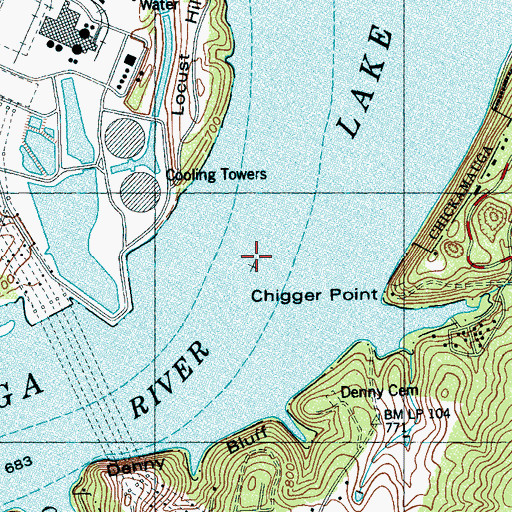 Topographic Map of Igous Ferry (historical), TN