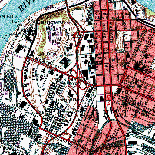 Topographic Map of Interchange 1, TN