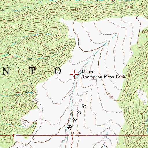 Topographic Map of Upper Thompson Mesa Tank, AZ