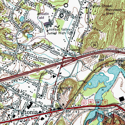 Topographic Map of Interchange 175, TN
