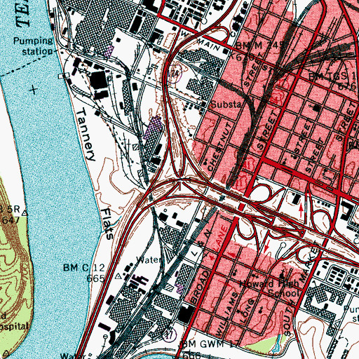 Topographic Map of Interchange 178, TN