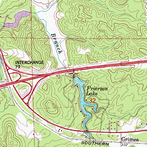 Topographic Map of Mallard Lake Dam, AL